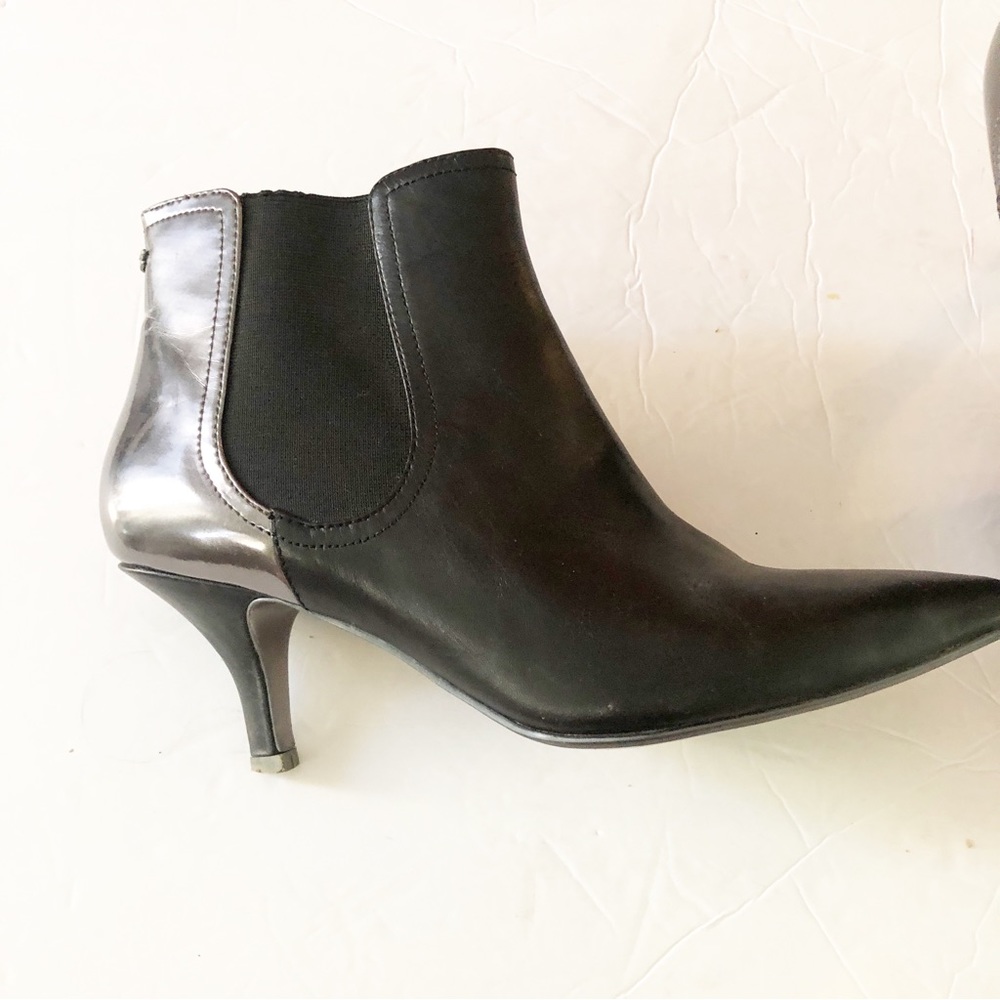 Diesel “Drinky Party” Booties Pointy Kitten Heel Black- Silver Size 40-9.5